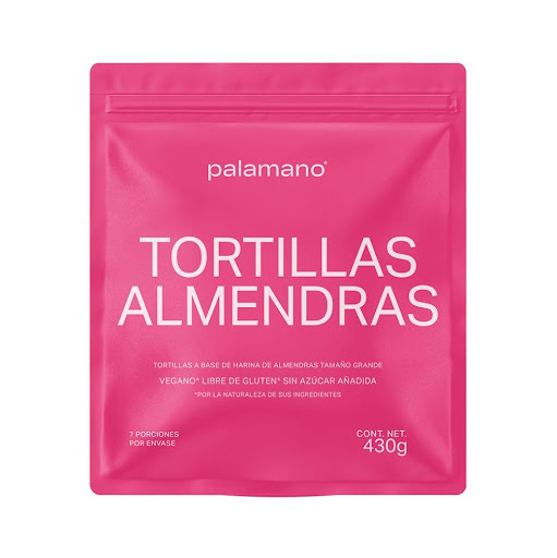 Tortilla de Almendras  Palamano Tamaño L x 7 und Las tortillas de almendras tienen un suave sabor a nuez y se adaptan a todo tipo de recetas. Funcionan perfecto para tacos, pizzas y platos dulces o salados. Calienta para mayor flexibilidad o tuesta 