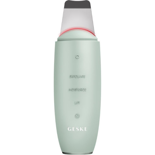 Geske Espátula Ultrasónica con Micro Corrientes 9 en 1 GESKE CAJA x 1 Espátula Ultrasónica con Micro Corrientes 9 en 1Es un dispositivo que estimula más de 65 músculos de la cara y el cuello para mejorar el contorno facial, tonificar y controlar la aparición de líneas d