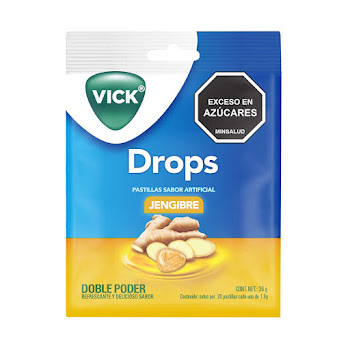 Pastillas Vick Drops Sabor Jengibre Refresca P&G Sobres x 20 und  