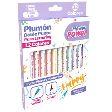 Micro Punta Primavera Flower Power Doble Punta x 12 und  