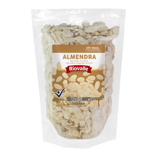 Frutos Secos Riovalle Almendra Natural Megamarket Bolsas Doypack x 1 Frutos Secos RIOVALLE Almendra Natural X 350 Gr, almendras seleccionadas, crocantes y sin aditivos. Fuente natural de energía y grasas saludables. Perfectas para snack, repostería y recetas saludables