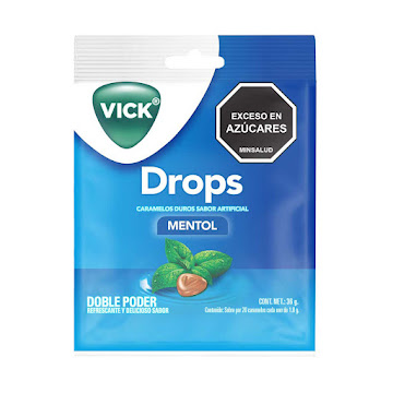 Pastillas Vick Drops Sabor Menta Refresca P&G Sobres x 20 und  
