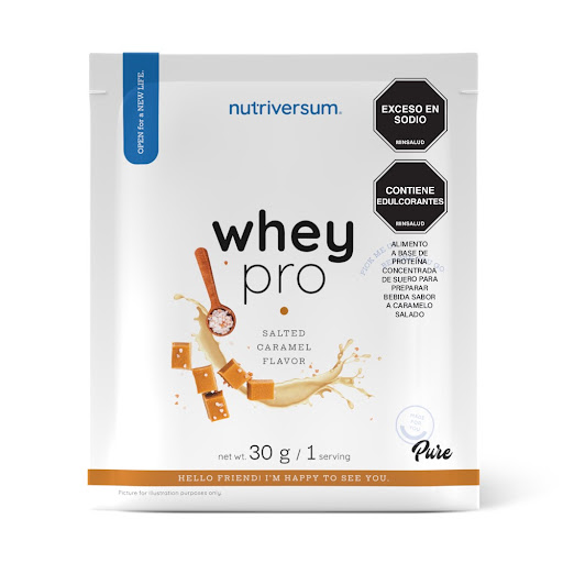 Proteína Whey Pro   Nutriversum Sabor Caramelo Salado Bolsa x 30g