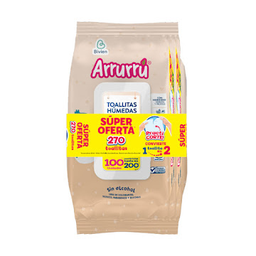 Toallitas Húmedas Arrurrú Para Bebé Avena x 270 und  