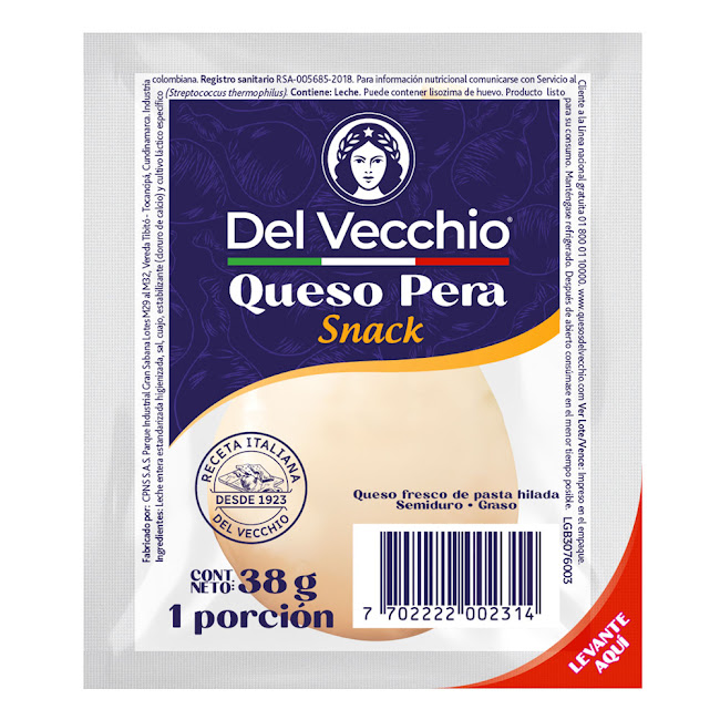Queso Del Vecchio Pera Paquete x 38 gr  