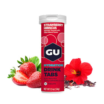 Discos Hidratantes Gu Sabor Flor Jamaica  Con Cafeína Tubo x 12 Tabletas  