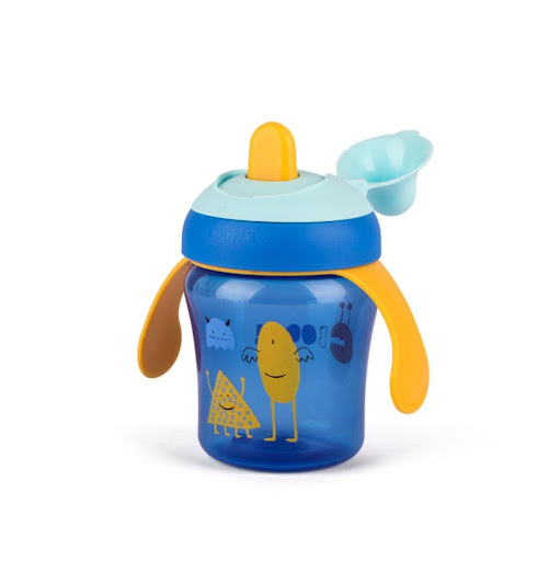 Primera taza de aprendizaje 150 ml Azul Suavinex Botella x 1 Taza de transición diseñada para ayudar al bebé a pasar del biberón al vaso de forma natural