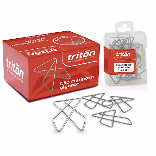 Clip Triton Metalico Mariposa Gigante Caja x 8 und