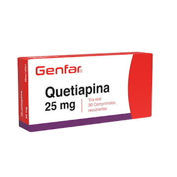 Quetiapina 25 mg Genfar Caja x 30 Comprimidos  