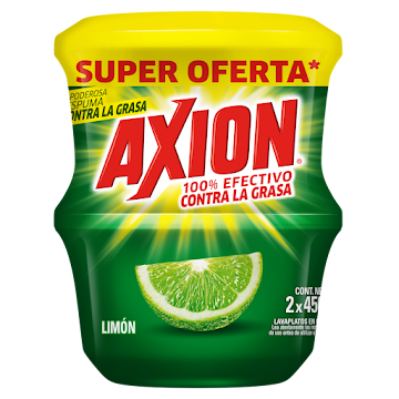 Lavaplatos en Crema Axion Limon Frasco 450 gr x 2 und  