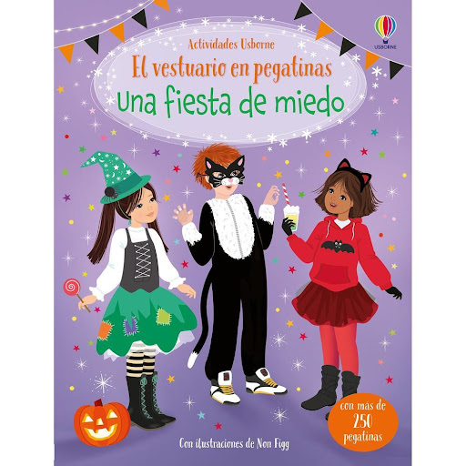Una Fiesta De Miedo. El Vestuario En Pegatinas Usborne Libro x 1.0 Una Fiesta De Miedo -Pegatinas- (24)   Libro de pegatinas para vestir a las muñecas que acuden a la fiesta de disfraces de miedo y completar las escenas con comida para la fiesta, juegos, películas de