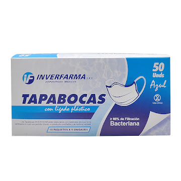Tapabocas Inverfarma Adulto Color Azul Caja x 50 und  