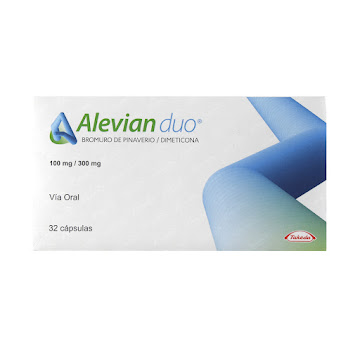 Alevian Duo Bromuro de Pinaverio + Dimeticona 100mg/300mg Tecnofarma Caja x 32 Cápsulas  