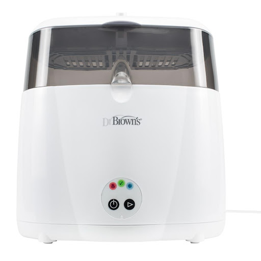 Esterilizador Electrico Deluxe Dr Brown's para 6 Teteros y Accesorios Dr Browns Unidad x 1 Nuevo y rediseñado esterilizador de botellas Dr. Brown's Deluxe, utiliza vapor para esterilizar seis botellas a la vez lo que lo hace súper conveniente ya que caben todos los teteros Dr. Brown®  y cas