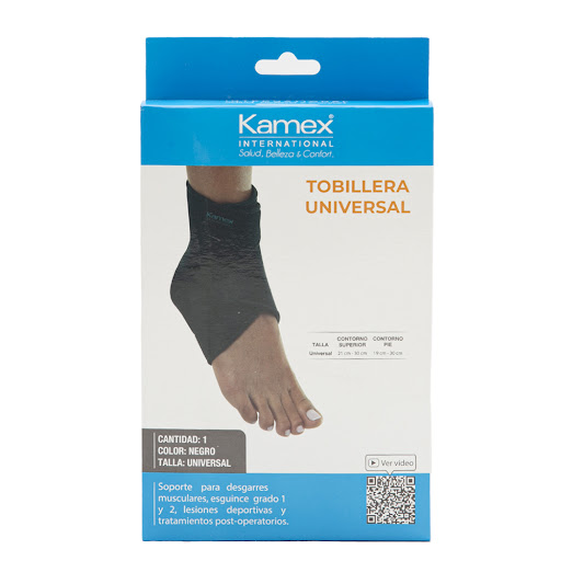 Tobillera Kamex Universal Corta Negro x 1 und