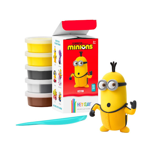 Masa Moldeable Hey Clay Set de Plastilina Minions Kevin x 5 Envases Hey Clay Caja x 5 ĦCrea tus propios Minions con el Set de Plastilina HEY CLAY! Este set incluye 5 latas de plastilina de secado al aire en 8 colores diferentes, perfectas para dar vida a Kevin de la película Minions. C