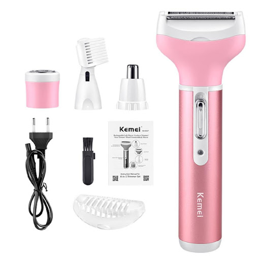 Kit Depilacion y Cuidado Personal Para Mujeres Con Accesorios De Belleza UNIMARC Unidad x 1 Disfruta de una depilación suave y eficiente con la afeitadora femenina 4 en 1. Diseñada para remover el vello de cara, piernas, axilas, brazos y zona bikini, esta rasuradora te brinda una experiencia