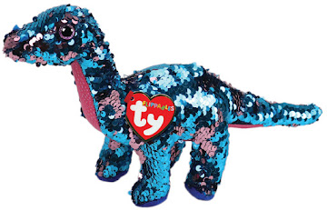 Peluche TY Flippables Tremor Dinosaurio Azul Regular x 1Unidad   