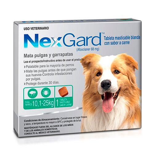 NEXGARD C 10-25 KG Boehringer  x 1 NexGard mata pulgas y garrapatas y ácaros de la sarna en perros adultos y cachorros con más de 8 semanas de edad, pesando como mínimo 10 kg de peso corporal.