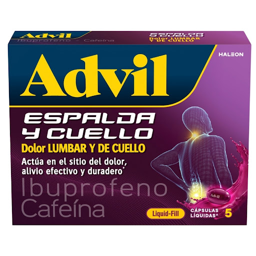 Advil Espalda Y Cuello   Ibuprofeno + Cafeina Haleon Caja x 5 Capsulas