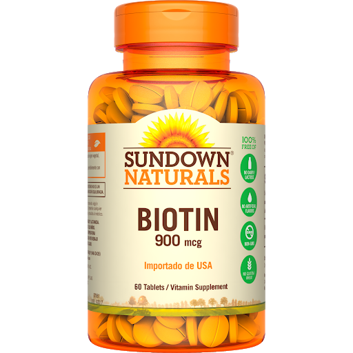 Biotin Biotina 900 mcg Sundown Naturals Frasco x 60 Tabletas