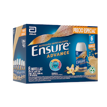 Ensure Advance Vainilla Con Proteína + HMB Líquido x 220 ml Caja x 6 und  