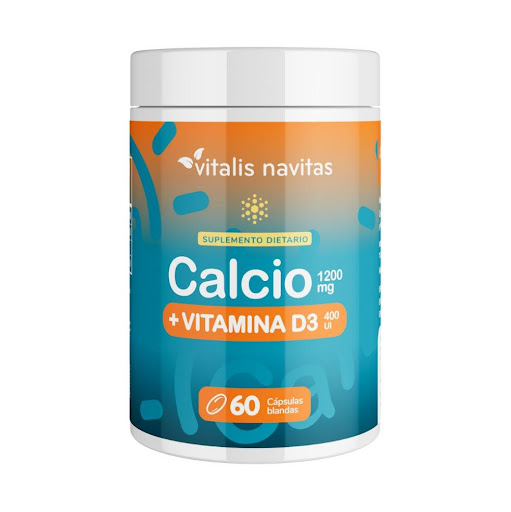 Calcio + Vitamina D3 Vitalis Navitas Frasco x 60 cápsulas blandas x 1 ¡Fortalece tus huesos y cuida tu salud cada día!
Con el paso del tiempo, la densidad ósea puede disminuir, afectando la fuerza y movilidad. Este suplemento dietario aporta calcio y vitamina D3, nutrie