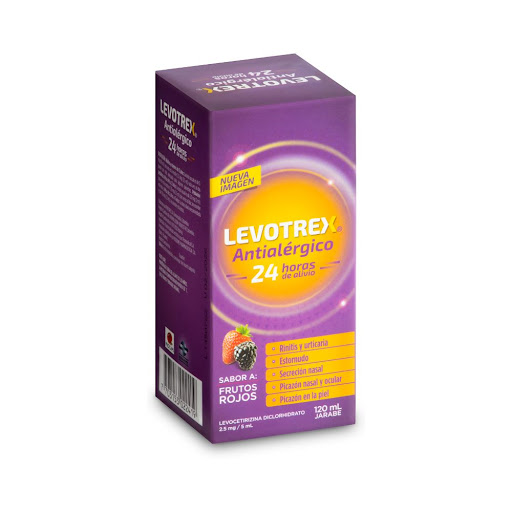 Levotrex Frutos Rojos 2.5Mg Jarabe Fco. x120Ml. Procaps Levocetirizina