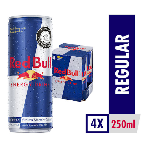 BEBIDA ENERGIZANTE RED   BULL 4 PACK X250ML. X4UND.