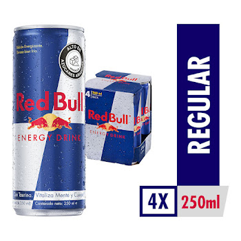 BEBIDA ENERGIZANTE RED   BULL 4 PACK X250ML. X4UND.  