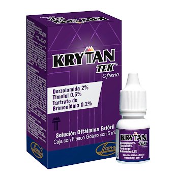 Krytan Tek Ofteno Dorzolamida + Timolol + Tartrato de Brimonidina Sophia Frasco x 5 ml  