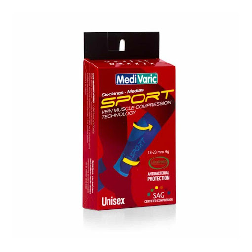 Unisex Pantorrillera, M Negro Verde Medivaric Products SAS Unisex pantorrillera 18-23 mmHg talla M negro verde  x 1und Unisex pantorrillera compresión 18-23 mmHg.
Compresión graduada decreciente que favorece el retorno venoso.
Ayuda a la recuperación después del ejercicio.
Disminuye el cansancio y malestar muscular.