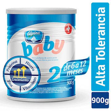 Fórmula Infantil Alpina Baby 2 De 6-12 Meses x 900 gr  