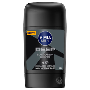 Desodorante Nivea Men en Barra Deep Black Carbón Activado Dark Wood x 50 gr  