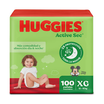 Pañales Huggies Active Sec Etapa 4 XG x 100 und  
