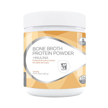 Bone Broth Protein Powder Inulina Sabor a Vainilla Frasco x 560 gr  