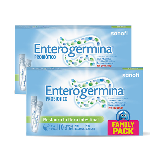 Enterogermina Esporas De Bacillus Clausii 2000 MUI Sanofi Pack x 2 Cajas