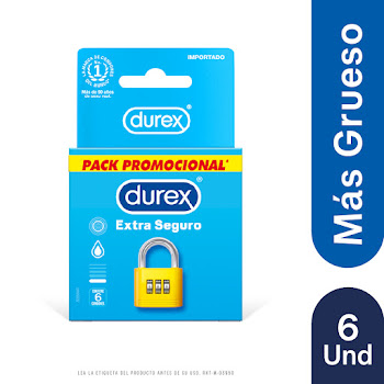 Condones Durex Extra Seguro x 6 und  