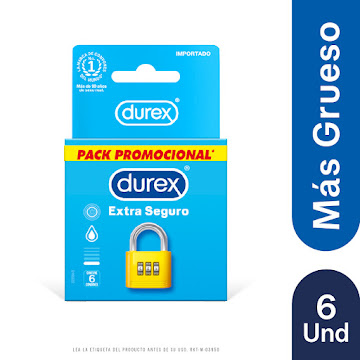 Condones Durex Extra Seguro x 6 und  