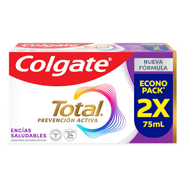 Crema Dental Colgate Total Encías Prevención Activa 2 x 75 ml  