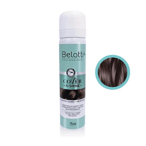Cover & Shine Belotti Tono Castaño Oscuro x 75 Ml Belotti 75 Ml x 1 Cover & Shine de Belotti Professional es un colorante temporal para raíces y canasque brinda un acabado natural y brillante, con duración hasta el próximo lavado. Su aplicación es rápida, fácil. Ideal