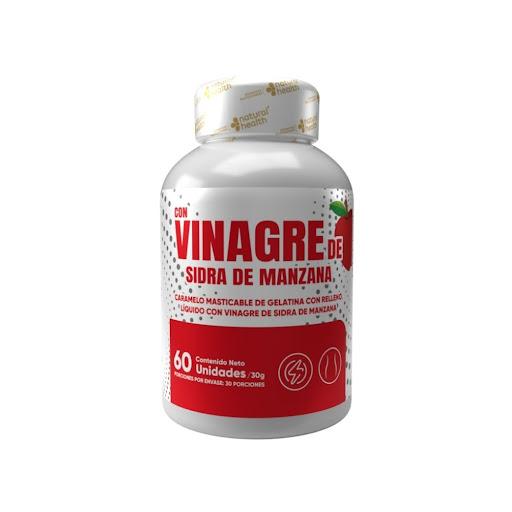 Vinagre de Sidra de Manzana Caramelo – Detox y Energía Premium NATURAL HEALTH CARAMELO x 1 Suplemento en presentación tipo caramelo que apoya la digestión, contribuye al control del apetito y favorece el metabolismo. Práctico y fácil de consumir.
