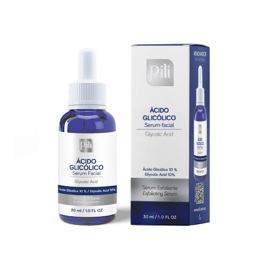 ACIDO GLICOLICO PILI 10% x 30 ml PILI FRASCO X 30 x UND Ácido glicólico 10%: Libera la piel de células muertas. Efecto regenerador de la piel desde las capas profundas, acelerando el desprendimiento de capas superficiales que están deterioradas. Ayuda a ev