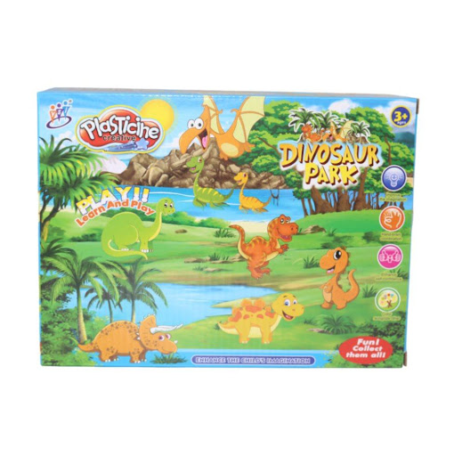 Plastilina Dinopark Caja Plasticos Asociados  x 1 Este mágico set de plastilina Dinoparque está diseñado para que los niños disfruten creando fantásticas historias de dinosaurios, estimulando su imaginación mientras moldean figuras prehistóricas. Ade