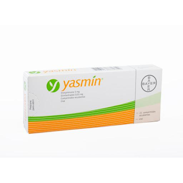 Yasmín Drospirenona + Etinilestradiol 3mg/0.03mg Bayer Caja x 21 Comprimidos  