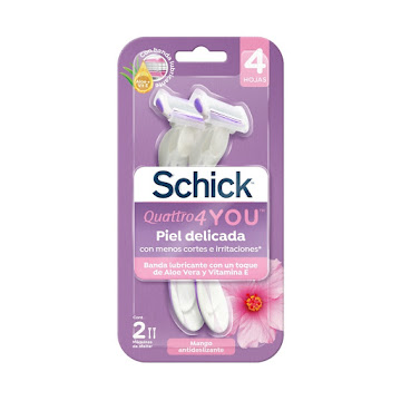 Máquina De Afeitar Schick Quattro For Women Blister x 2 und  