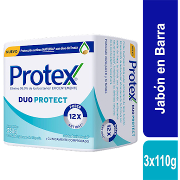 Jabón Antibacterial Protex Duo Protect En Barra 110 gr x 3 und undefined