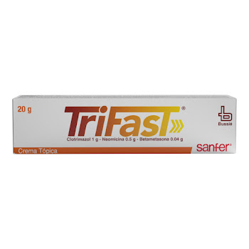 Trifast Clotrimazol 1g +   Neomicina 0.5g + Betametasona 0.04g Bussie Crema en Tubo x 20 gr  