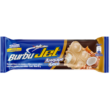Chocolatina Jet Burbujet Arequipe Coco x 50 gr  
