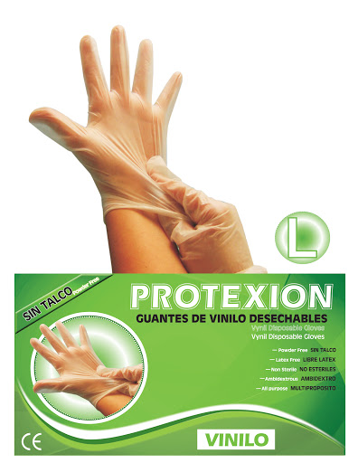 Guantes De Vinilo Protexion Desechables Talla L x 100 und